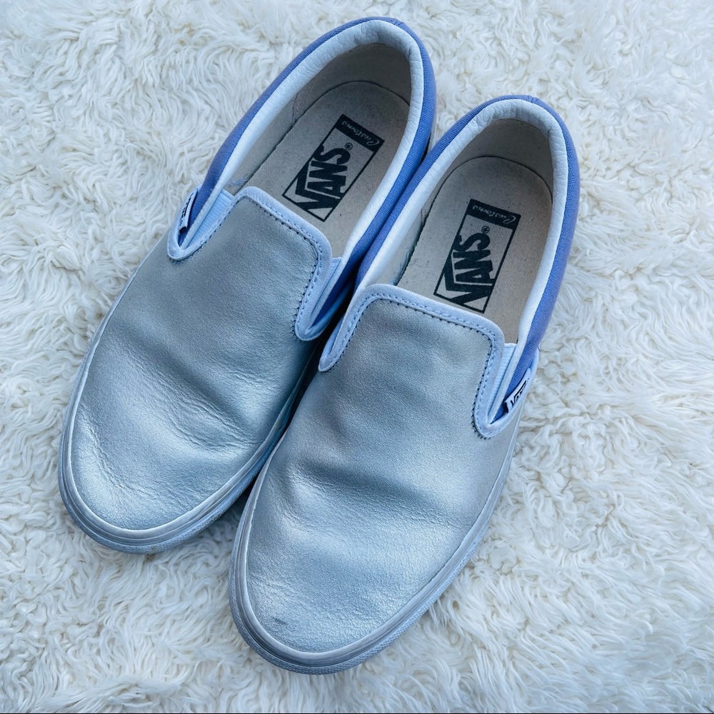 ❗️VANS womens Slip Ons Custom Silver & Purple Womens Size 8 Magic Fantasy Good C